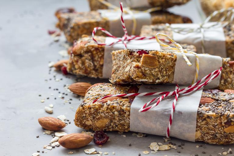 fresh oat bars with almond